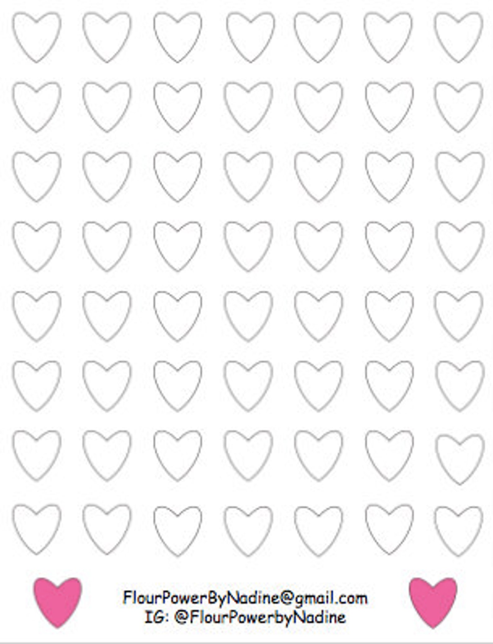 Heart Royal Icing Transfer Sheets 3 sizes DIGITAL DOWNLOAD Etsy