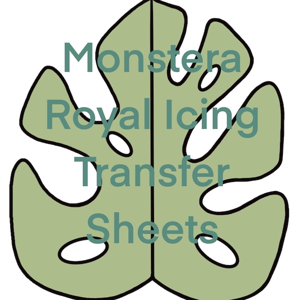 Monstera Royal Icing Transfer Sheets (3 sizes) - DIGITAL DOWNLOAD