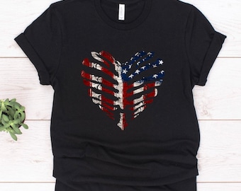 Rib Cage Patriotic, american flag, radiologic technologist, rad tech, skeleton, radiology