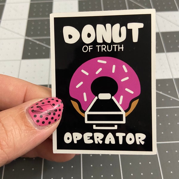 Donut of Truth Operator w/sprinkles Glossy Stickers, radiology, cat scan, ct scan, ct tech, computed tomography