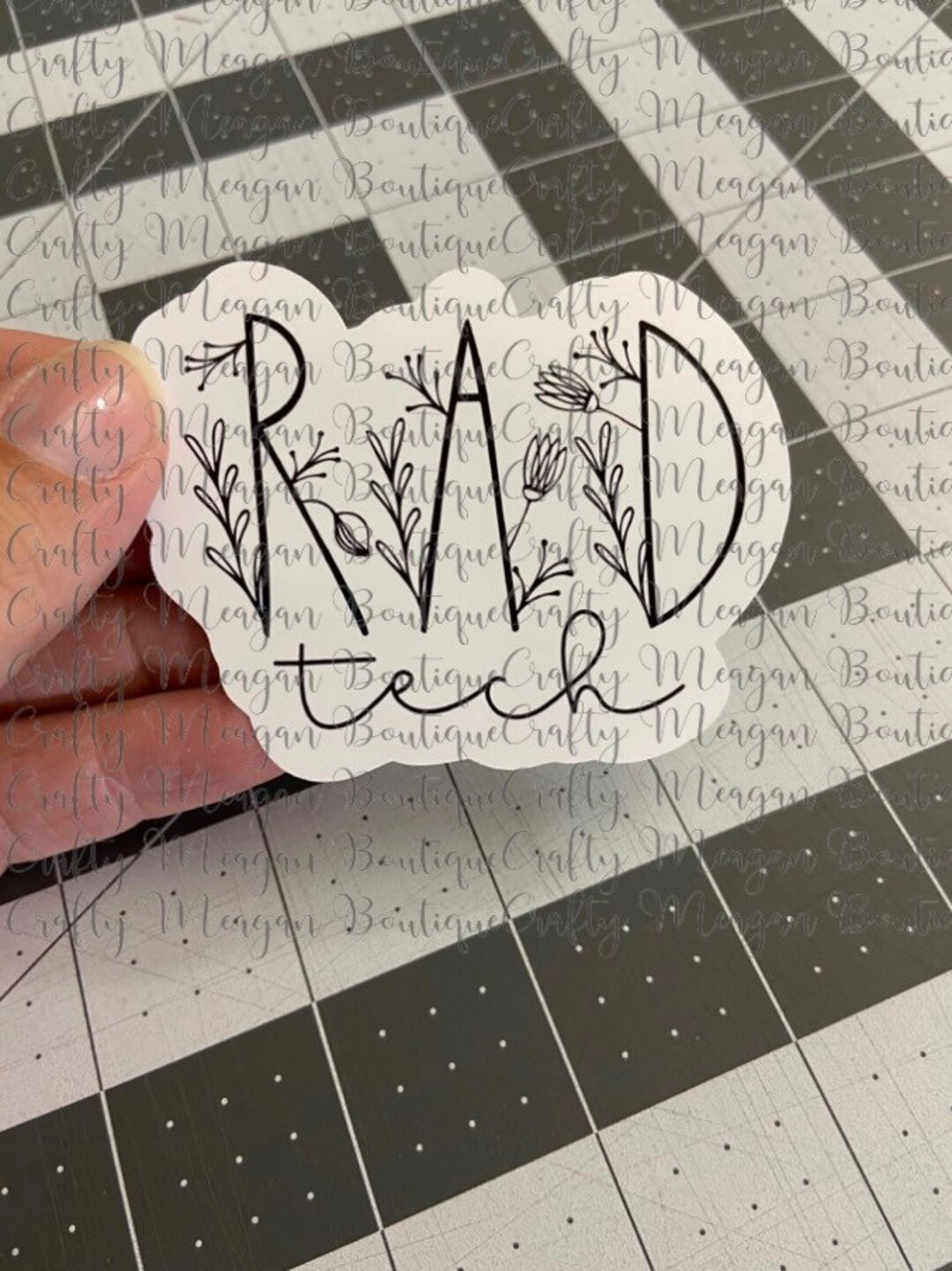 Rad Tech In Process Sticker Rad Tech Flowery Glossy Sticker, Rad Tech, Radiologic Technologist ...