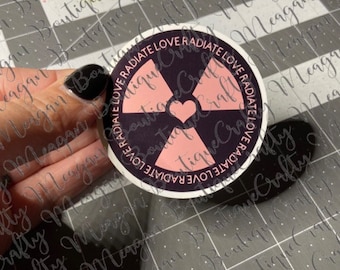 Radiate Love Glossy Sticker, rad tech, radiologic technologist, Xray tech, radiology, valentines day