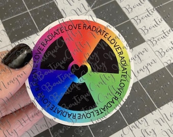 Radiate Love Glossy Sticker, Rad Tech, Radiologic Technologist