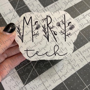 MRI Tech Flowery Glossy Sticker, mri tech, radiologic technologist, radiology