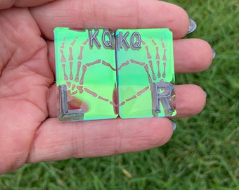 Skeleton Hands Heart Holographic See Thru  Xray Marker Set, xray, skeleton, rad tech, radiologic technologist, Xray tech, radiology