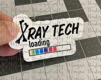 Xray Tech Loading Glossy Sticker, rad tech student, Xray student, radiologic technologist, radiology, pride