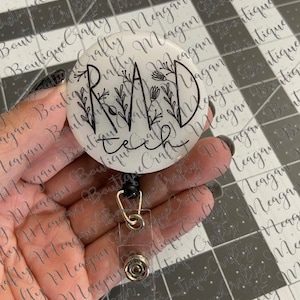 Rad Tech Badge Reel, rad tech, radiologic Technologist, radiology, flowers
