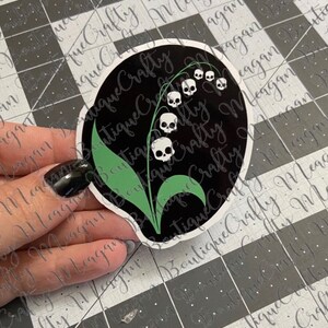 Lily of Death Valley Glossy Sticker, radiologic technologist, rad tech, radiology, skull, flower