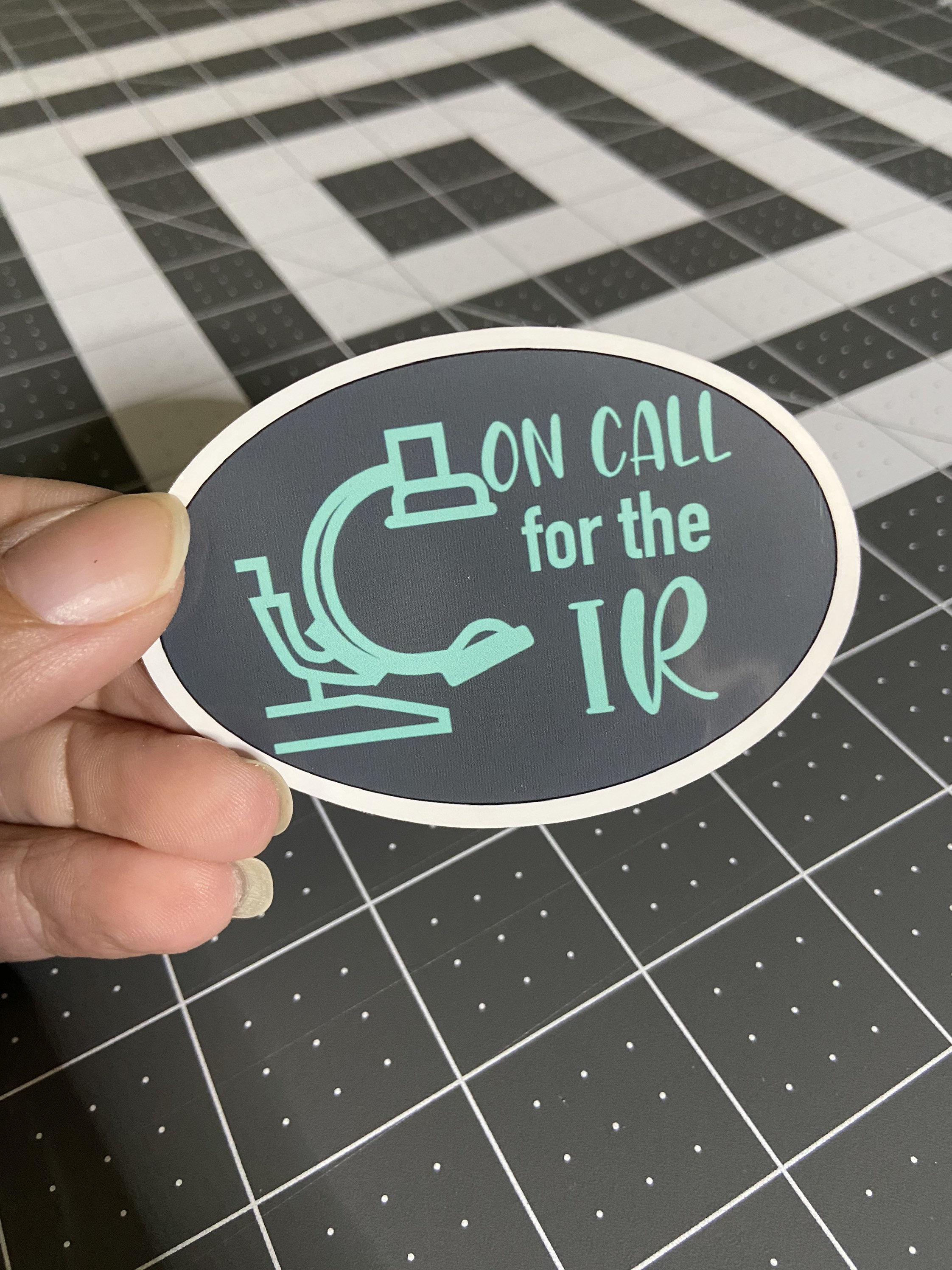 On Call for the IR Glossy Sticker, rad tech, interventional radiology, IR, on call