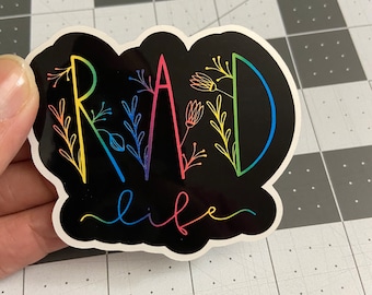 Rad Life Rainbow Glossy Sticker, radiologic technologist, rad tech, Xray tech, radiology