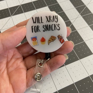 Will Xray For Snacks Badge Reel, Xray tech, radiologic technologist, rad tech, radiate, radiology
