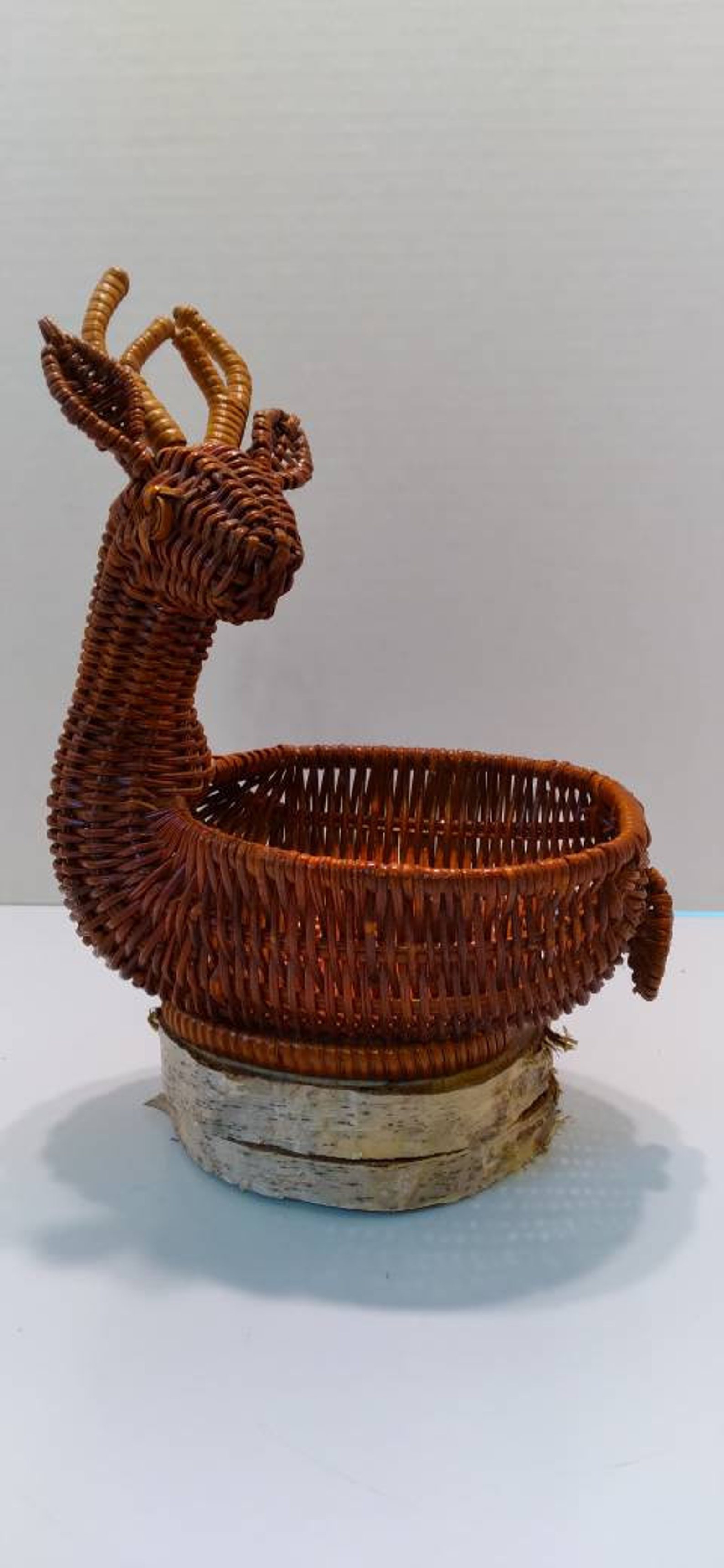 Small Wicker Deer Basket Etsy