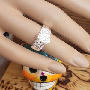 Ring Sterling Silver .925 Pure Zirconia Size 6.75 Craft Ring Silver Sterling .925 by Taxco Guerrero L 301