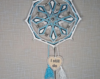Mandala de renda com coração de linho - Presente de 13º aniversário