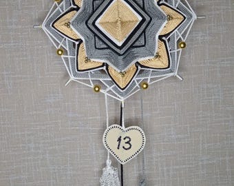 Mandala de Renda, Presente de 13º Aniversário para a Esposa, Coração Personalizado