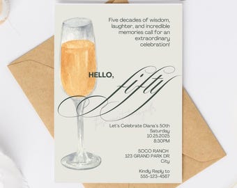 Hello Fifty  - Digital Invitation