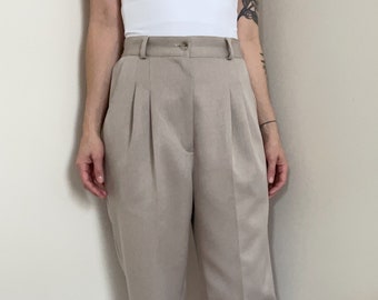 Vintage Briggs navy velour wide leg trouser with elastic waist size M petite