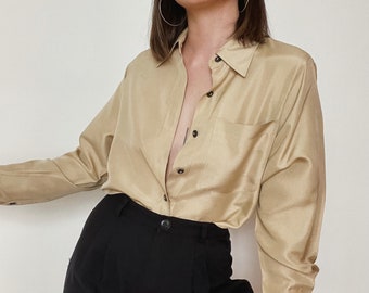 Khaki silk blouse Clearance