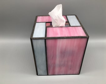 Tissue Box Cover Holder cube wooden Pink Rose Tissue Box Cover Holder cube wooden Pink Rose