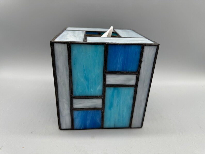 Blue Bells Stained Glass Tissue Box Cover Etsy