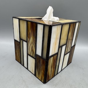 Mission - Handcrafted Stained Glass Tissue Box Cover