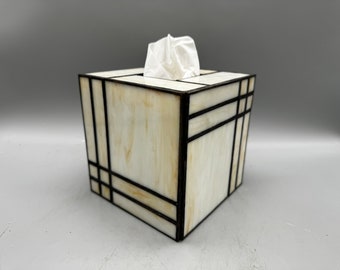 Japanese Shoji stained glass tissue box cover