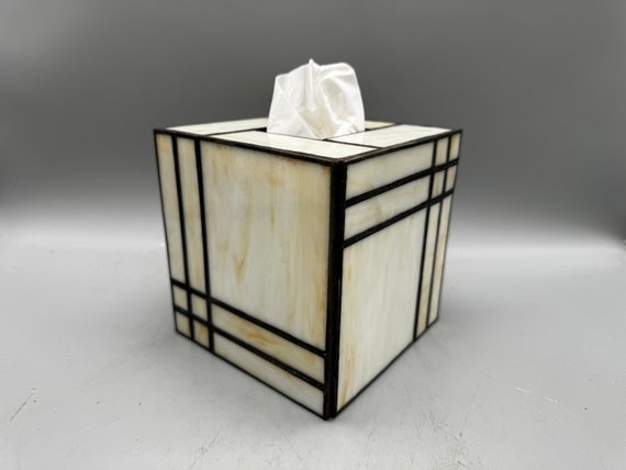 Japanese Shoji - Handcrafted Stained Glass Tissue Box Cover