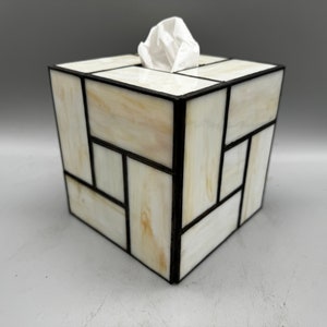 Washi stained glass tissue box cover