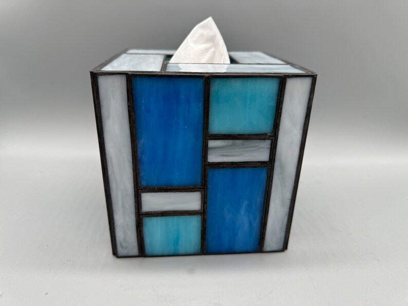 Blue Bells Stained Glass Tissue Box Cover Etsy