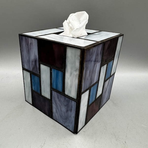 Stormy Night - stained glass tissue box cover