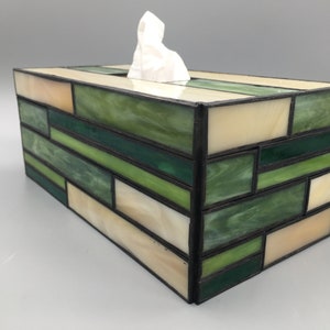 Jade Garden stained glass tissue box cover