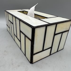 Serenity stained glass tissue box cover