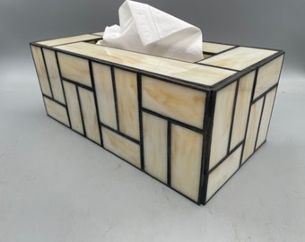 Serenity stained glass tissue box cover