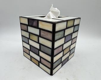 Gems - Handcrafted Stained Glass Tissue Box Cover