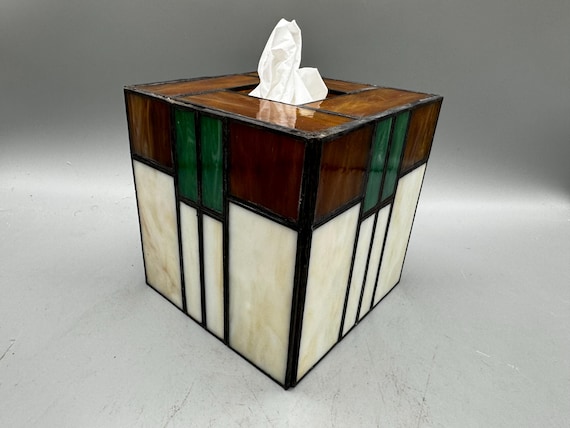 職人の手によるステンドグラスのティッシュボックスカバー - Etsy 日本