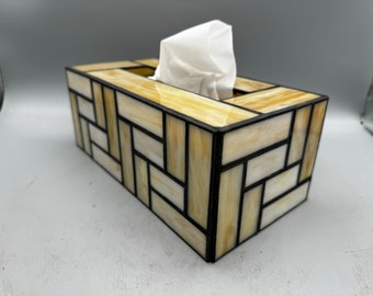 Chai stained glass tissue box cover