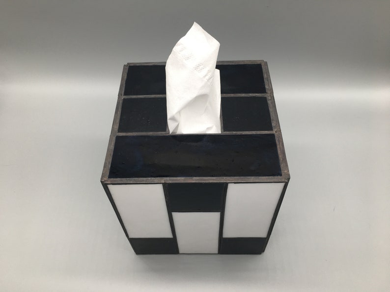 Classic Black and White Tissue Box Cover Etsy