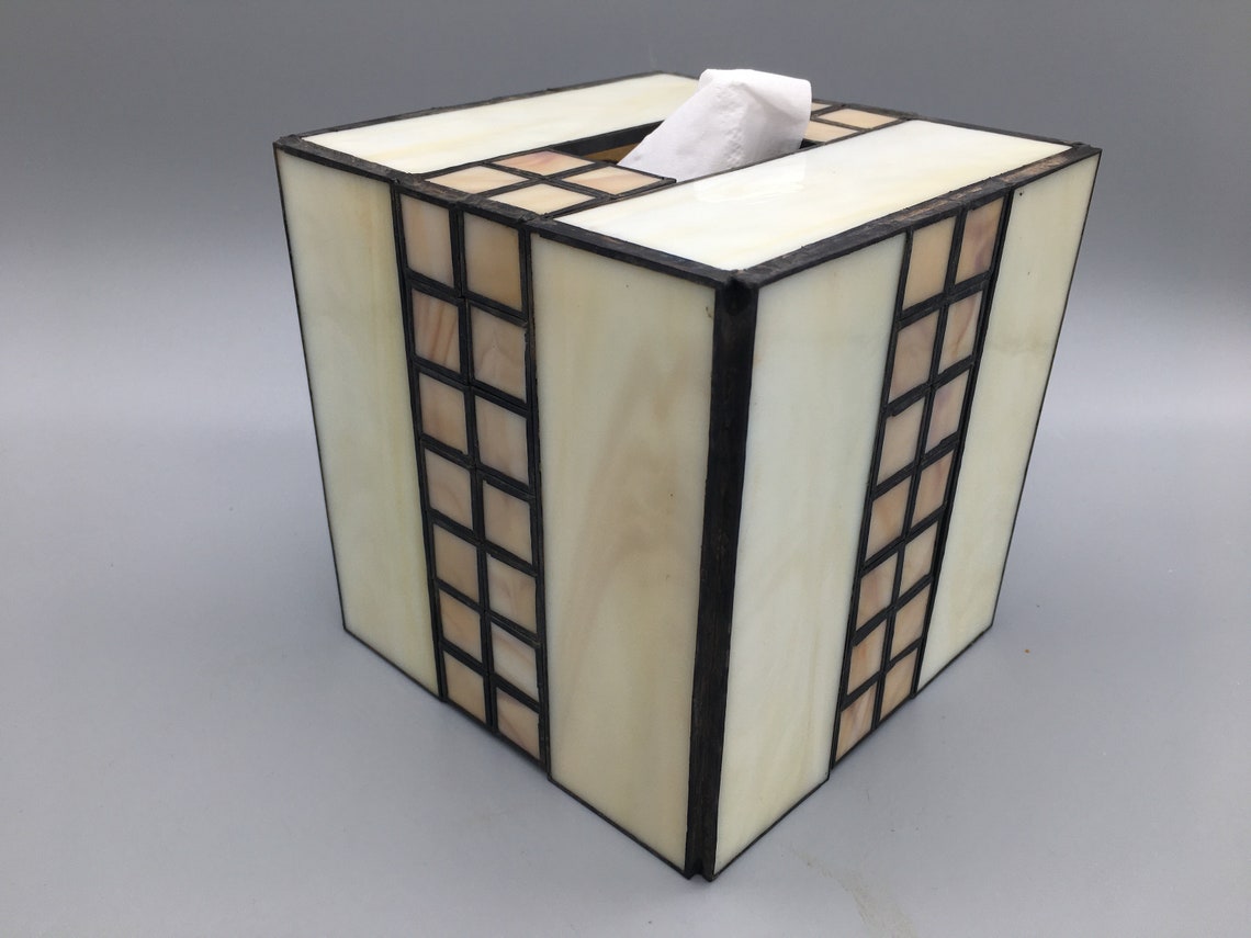 Ichiban Stained Glass Tissue Box Cover Etsy
