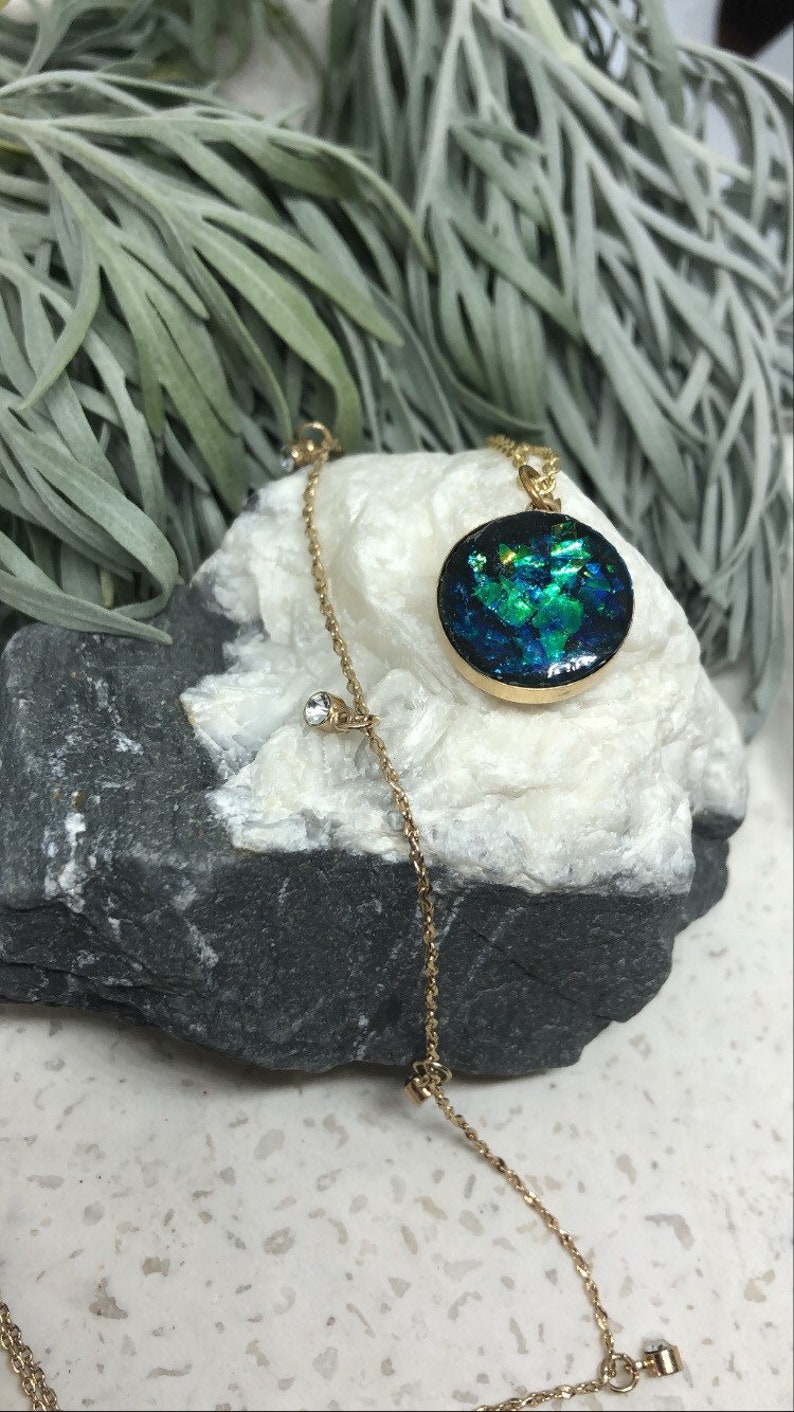 Deep Ocean urn memorial Pendant Keepsake, memorial jewellery, keepsake pendant, ashes jewellery, urn necklace, keepsake gift image 2