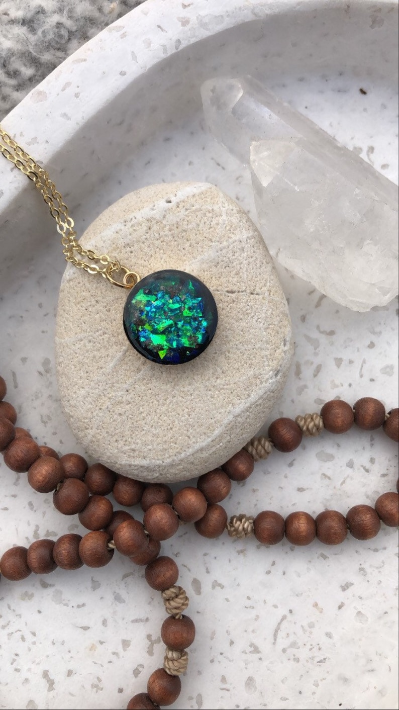 Deep Ocean urn memorial Pendant Keepsake, memorial jewellery, keepsake pendant, ashes jewellery, urn necklace, keepsake gift image 4