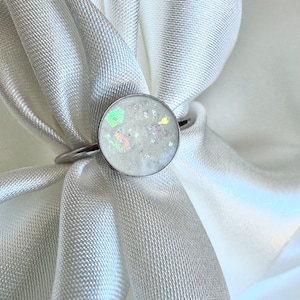 DIY Ashes/hair/fur Memorial Circle Ring  925 silver Keepsake Jewellery Handmade Custom 9mm stone