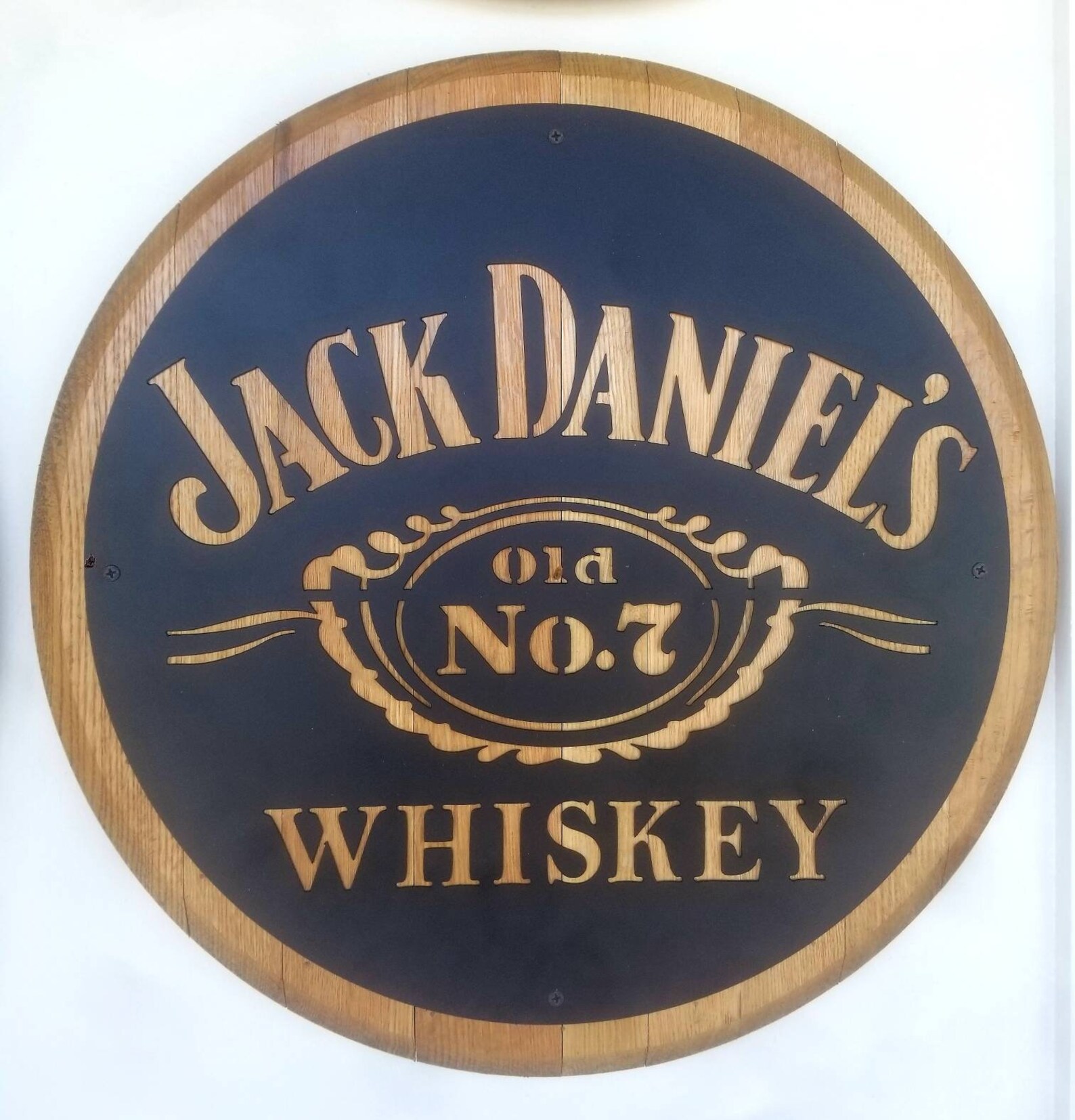 Jack Daniels Whiskey Bourbon Barrel Lid Home Decor Wedding Etsy