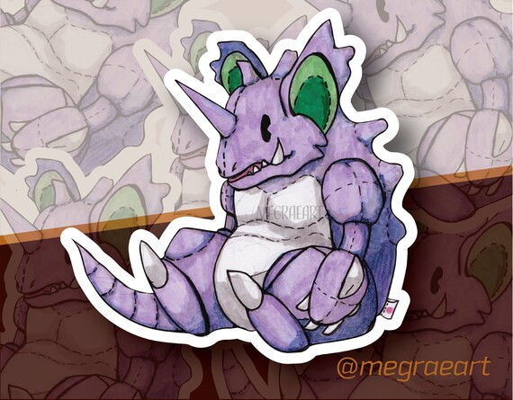 plush pokemon nidoking vinyl sticker  fanart kawaii anime decal gifts for  anime fans pokemon go plush nidoking drawing