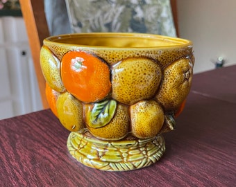 Inarco “Orange Spice” Pattern Flowerpot or Bowl for Clementines!