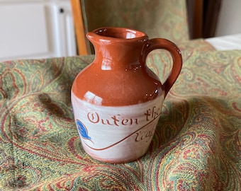 Folk Art Jug, Motto Ware. Tourquay-Style, Outen The Light!