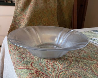 Ethereal Opalescent Fenton Stretch Glass Low Bowl – Like a Beautiful Iridescent Cloud