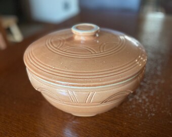 American Pottery Bowl / Casserole and Cover with Art Deco Flair