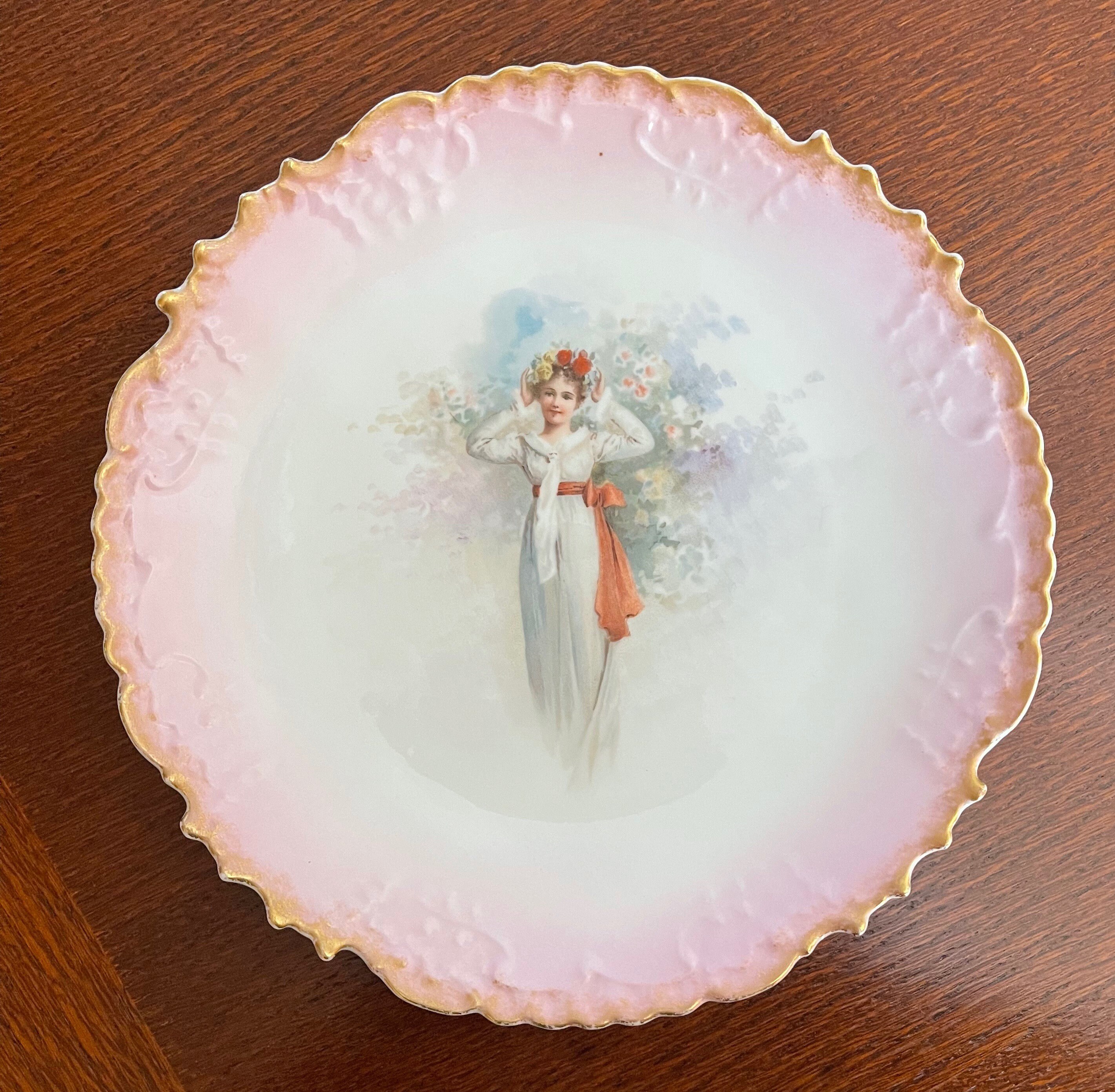 Wm Guerin & Co Limoges 花柄金縁陶磁器皿2枚セット Wm Guerin & Co Limoges 花柄金縁陶磁器皿2枚セット