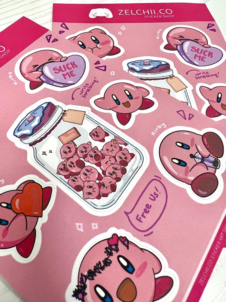Kirby Stickers Cute Stickers Bullet Journal Matte Stickers - Etsy