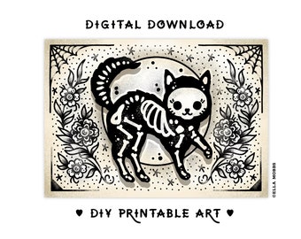 Everlasting Haunts Jellybean Skeleton Cat   Classic Cute  Halloween Flash Style Download